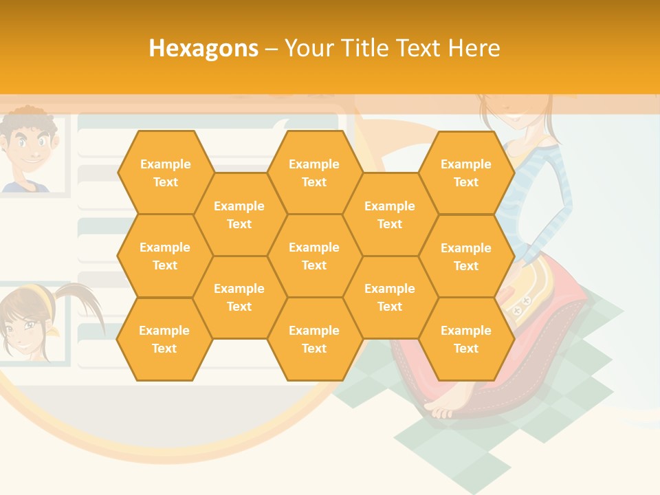 A Woman Sitting On A Chair Next To A Computer Screen PowerPoint Template