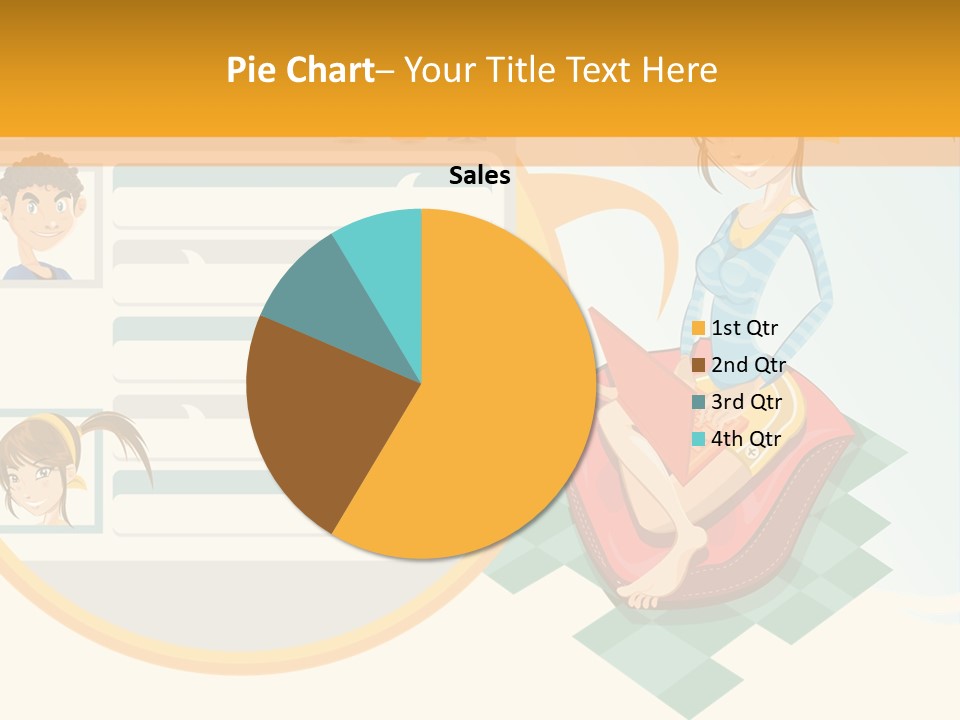A Woman Sitting On A Chair Next To A Computer Screen PowerPoint Template