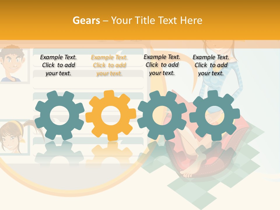 A Woman Sitting On A Chair Next To A Computer Screen PowerPoint Template