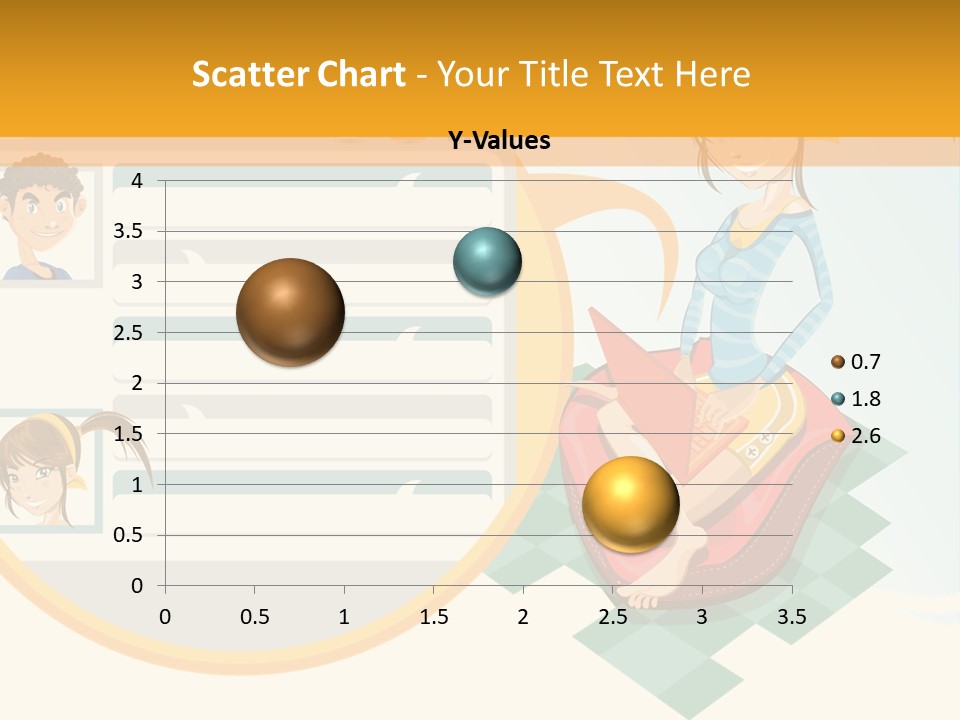 A Woman Sitting On A Chair Next To A Computer Screen PowerPoint Template