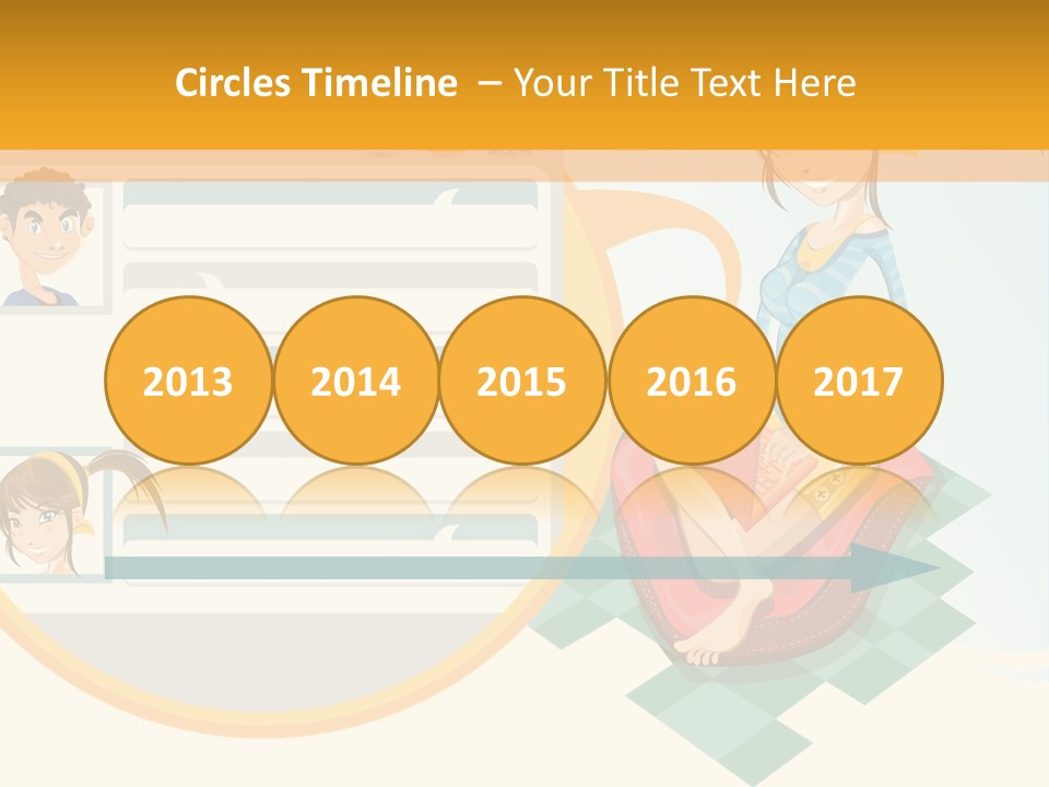 A Woman Sitting On A Chair Next To A Computer Screen PowerPoint Template