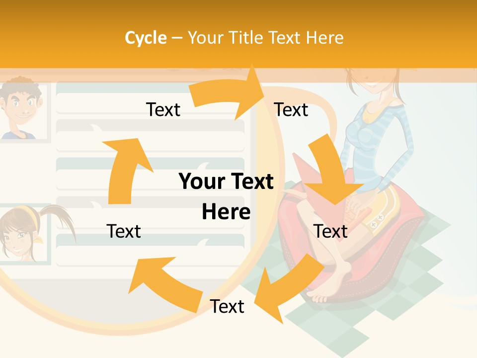 A Woman Sitting On A Chair Next To A Computer Screen PowerPoint Template