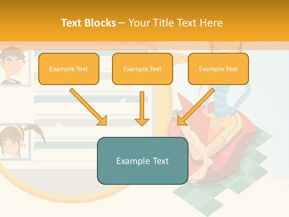 A Woman Sitting On A Chair Next To A Computer Screen PowerPoint Template