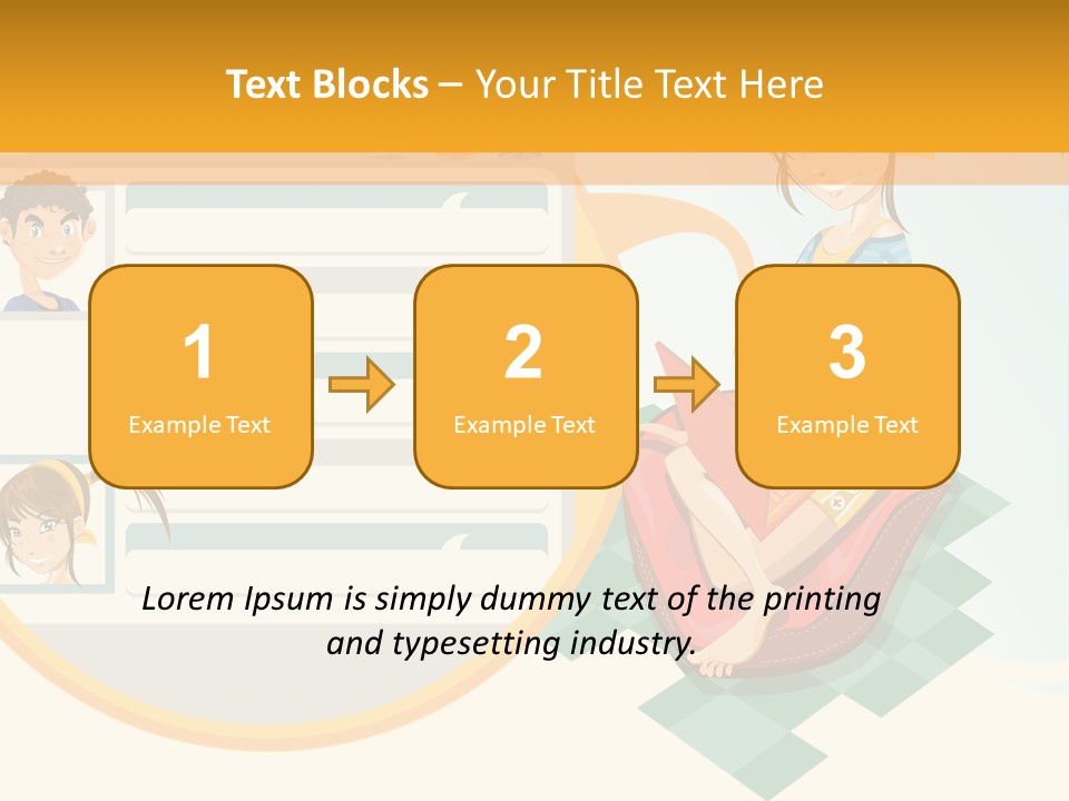 A Woman Sitting On A Chair Next To A Computer Screen PowerPoint Template