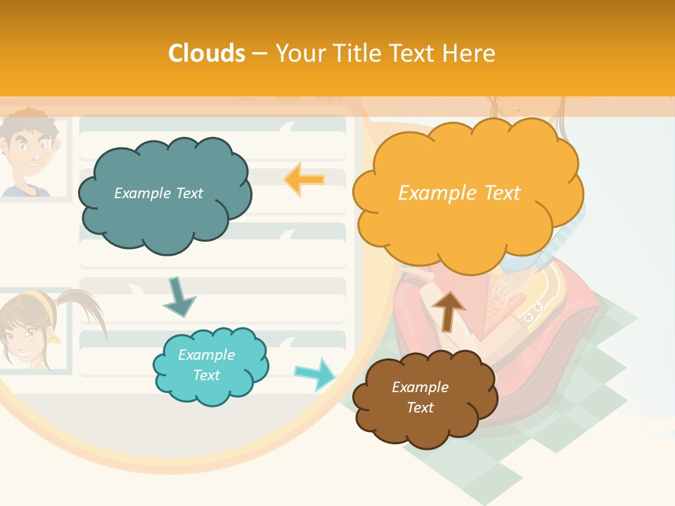 A Woman Sitting On A Chair Next To A Computer Screen PowerPoint Template