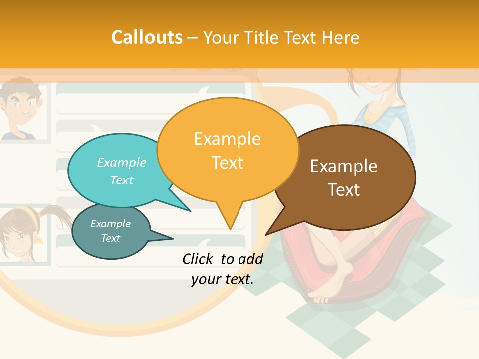 A Woman Sitting On A Chair Next To A Computer Screen PowerPoint Template
