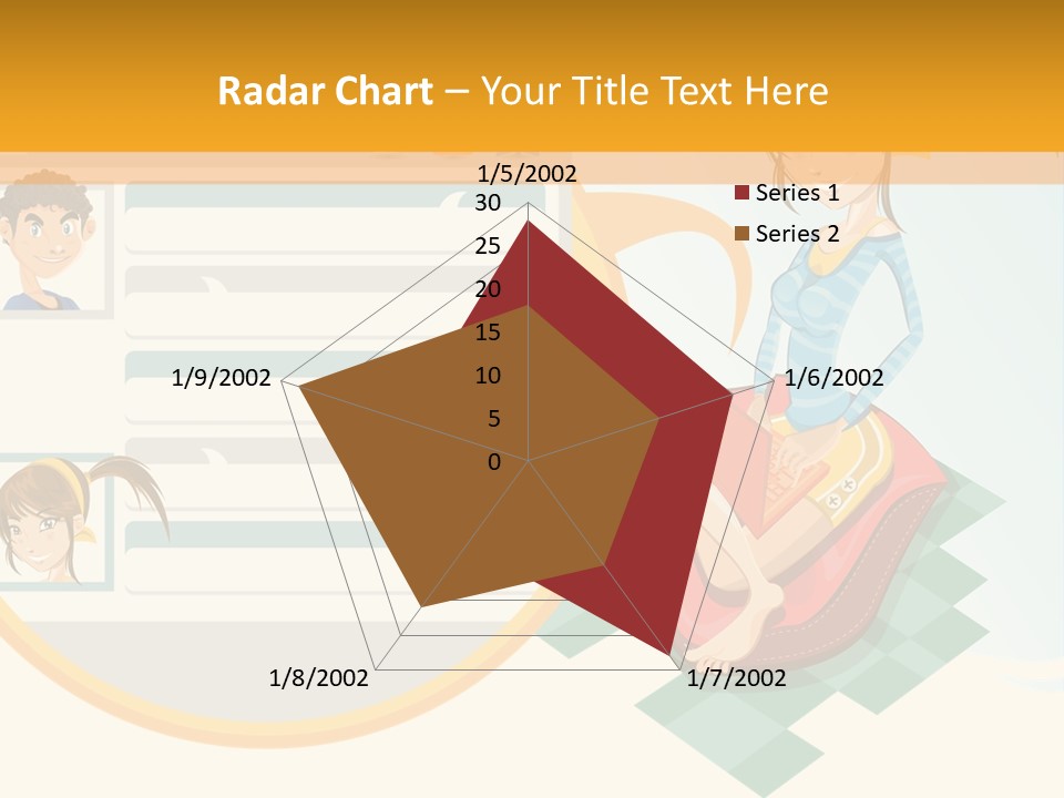A Woman Sitting On A Chair Next To A Computer Screen PowerPoint Template