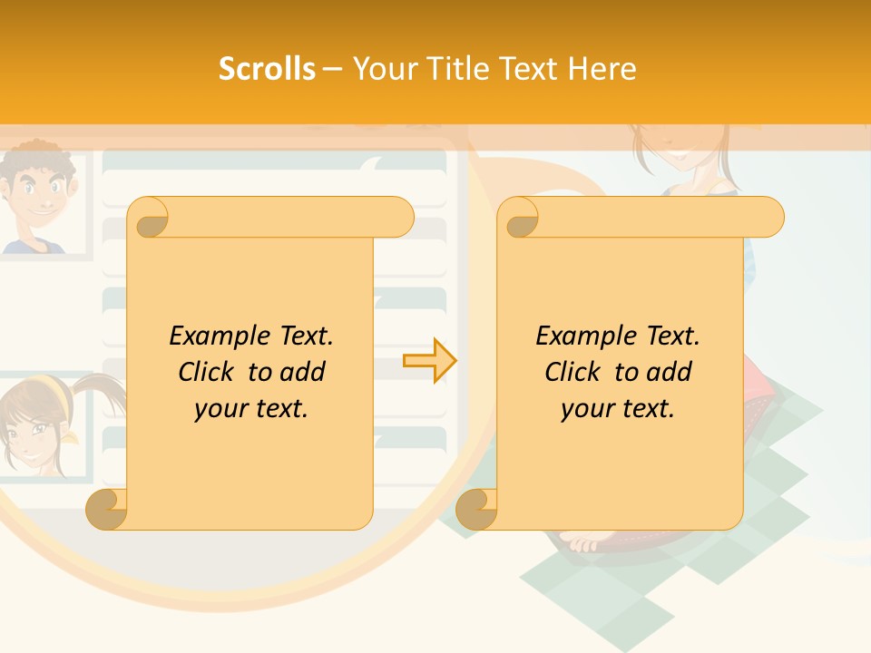 A Woman Sitting On A Chair Next To A Computer Screen PowerPoint Template