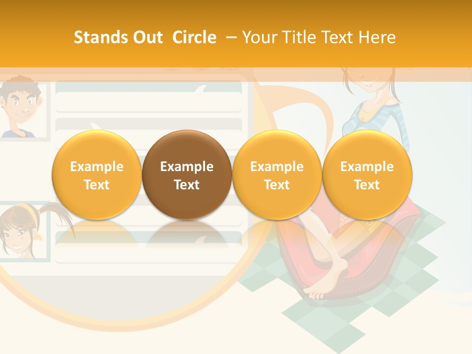 A Woman Sitting On A Chair Next To A Computer Screen PowerPoint Template