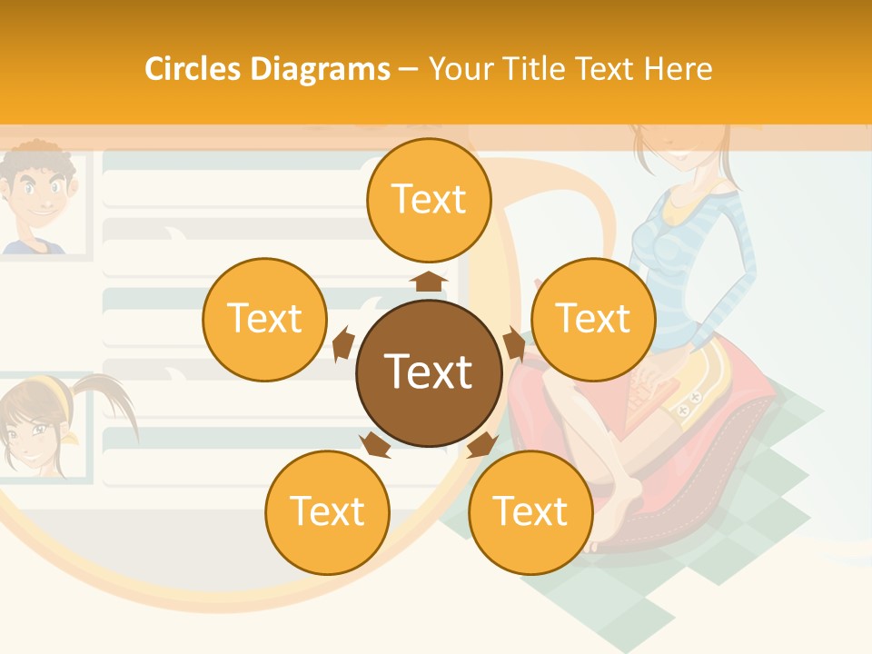 A Woman Sitting On A Chair Next To A Computer Screen PowerPoint Template