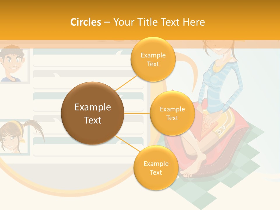 A Woman Sitting On A Chair Next To A Computer Screen PowerPoint Template