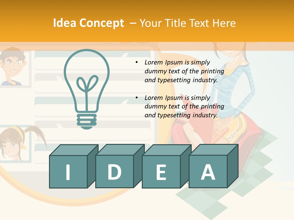 A Woman Sitting On A Chair Next To A Computer Screen PowerPoint Template