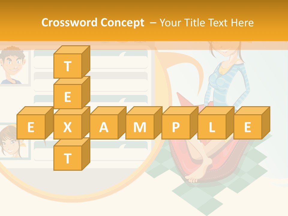 A Woman Sitting On A Chair Next To A Computer Screen PowerPoint Template