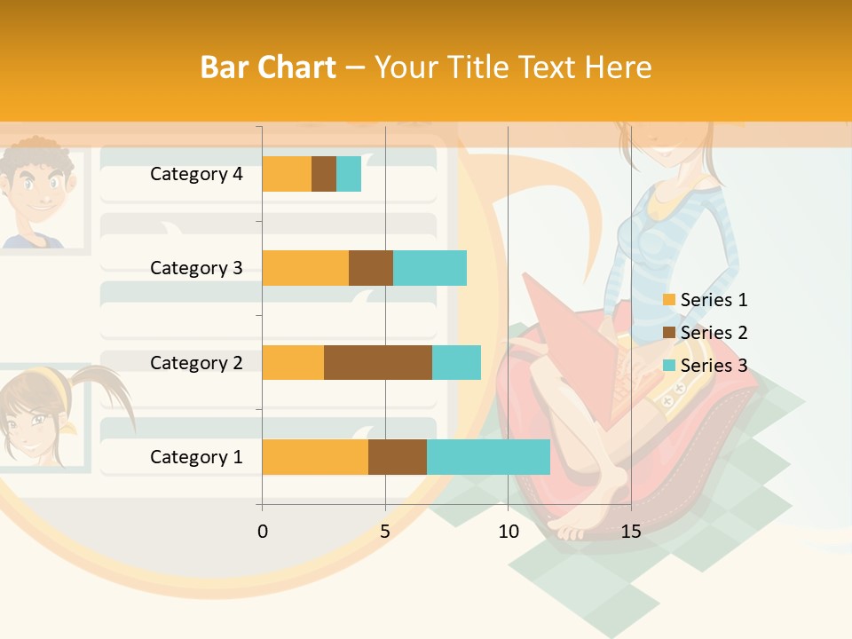 A Woman Sitting On A Chair Next To A Computer Screen PowerPoint Template
