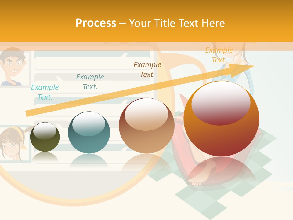 A Woman Sitting On A Chair Next To A Computer Screen PowerPoint Template