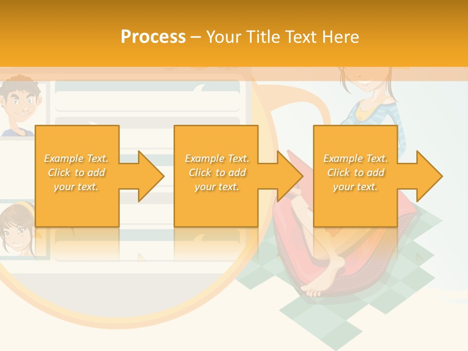 A Woman Sitting On A Chair Next To A Computer Screen PowerPoint Template
