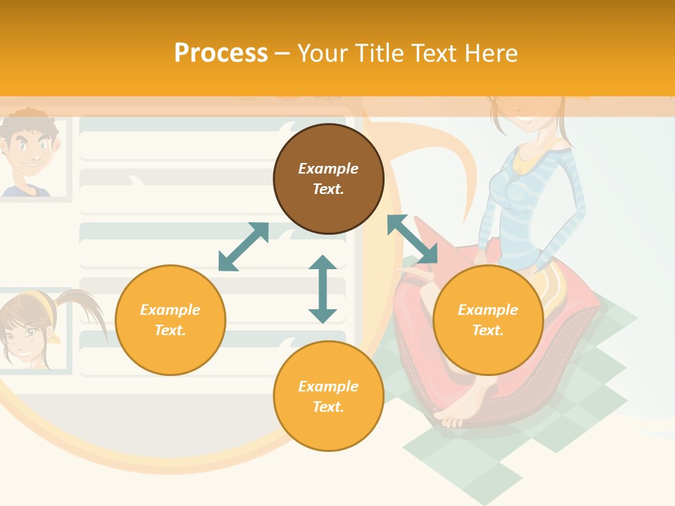 A Woman Sitting On A Chair Next To A Computer Screen PowerPoint Template