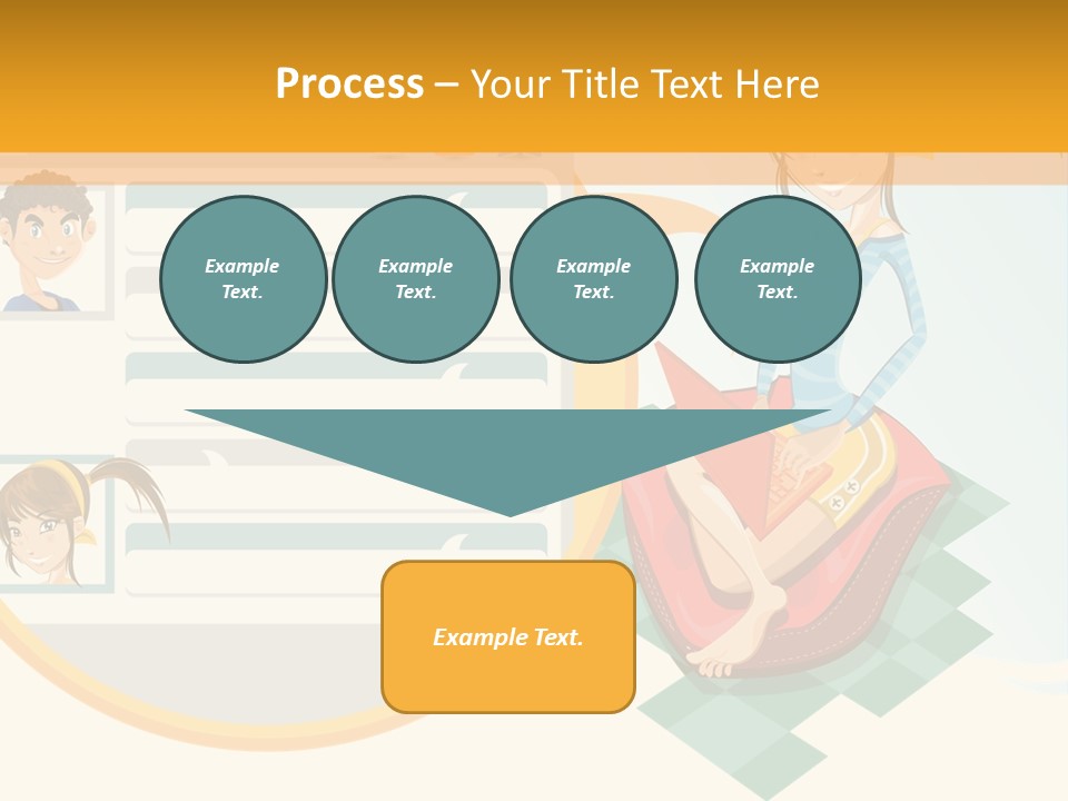 A Woman Sitting On A Chair Next To A Computer Screen PowerPoint Template