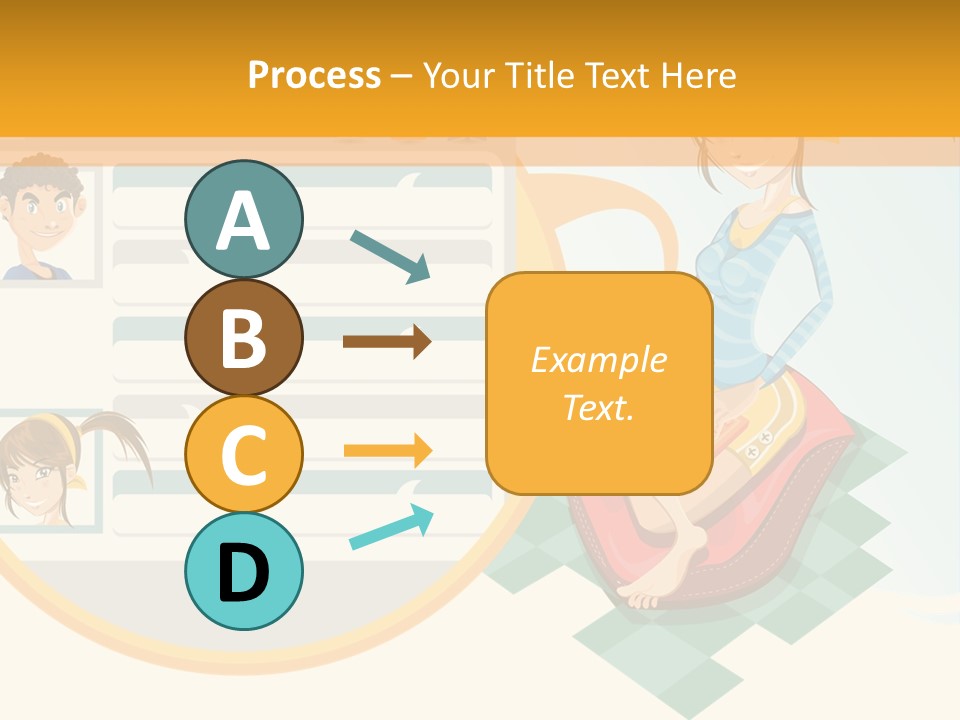 A Woman Sitting On A Chair Next To A Computer Screen PowerPoint Template