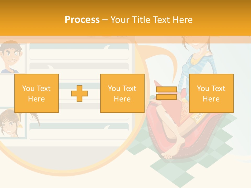 A Woman Sitting On A Chair Next To A Computer Screen PowerPoint Template