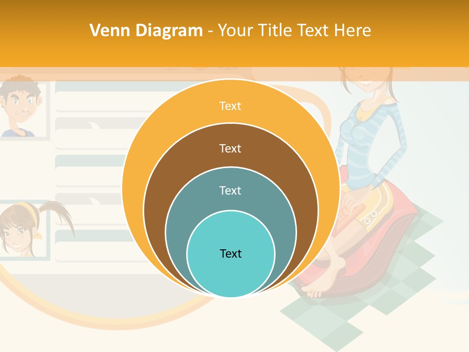 A Woman Sitting On A Chair Next To A Computer Screen PowerPoint Template