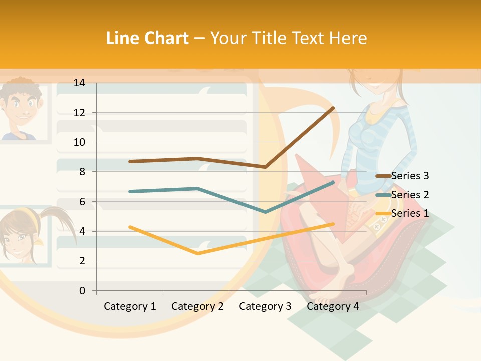 A Woman Sitting On A Chair Next To A Computer Screen PowerPoint Template