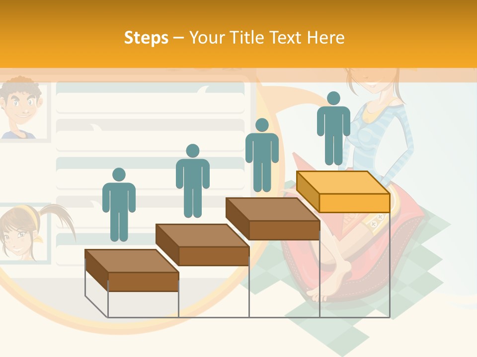 A Woman Sitting On A Chair Next To A Computer Screen PowerPoint Template