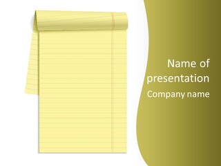 A Piece Of Yellow Paper With A Note Attached To It PowerPoint Template