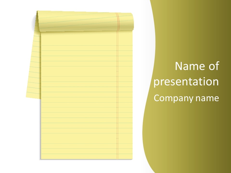 A Piece Of Yellow Paper With A Note Attached To It PowerPoint Template