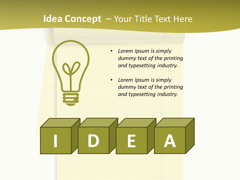 A Piece Of Yellow Paper With A Note Attached To It PowerPoint Template