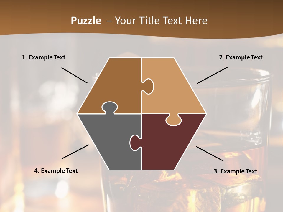 A Glass Of Whiskey With Ice On A Table PowerPoint Template