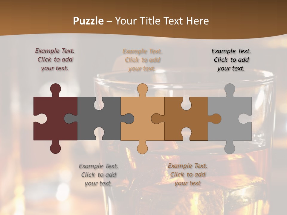 A Glass Of Whiskey With Ice On A Table PowerPoint Template