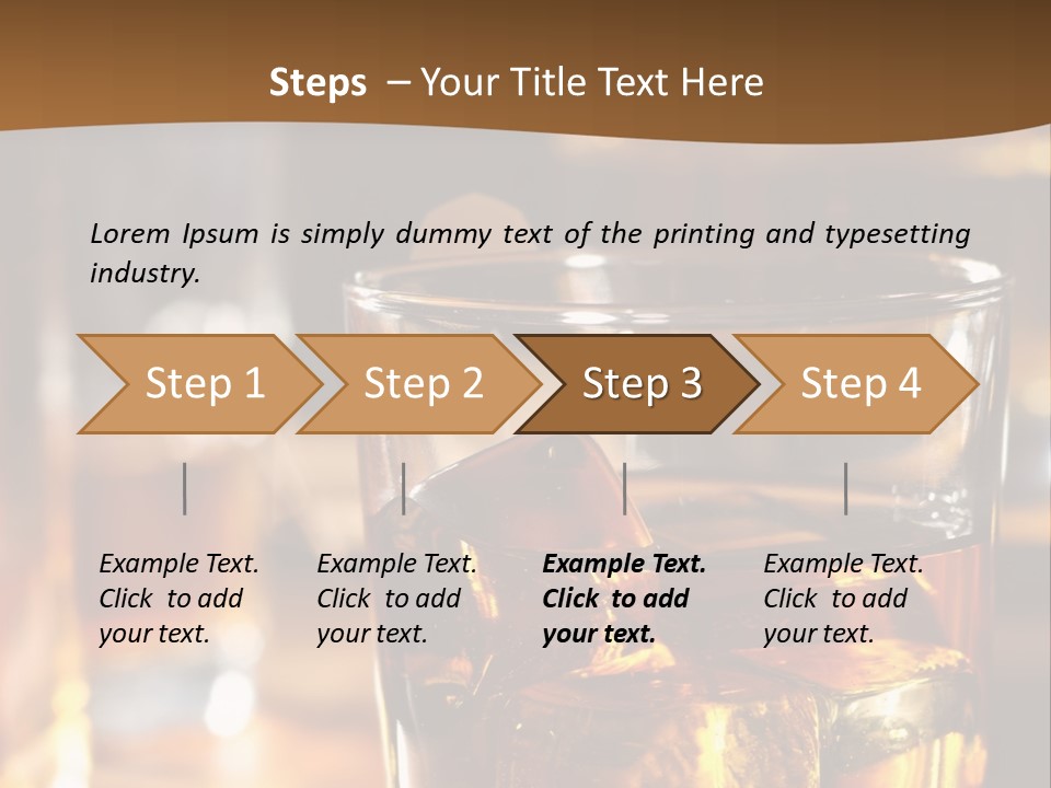 A Glass Of Whiskey With Ice On A Table PowerPoint Template