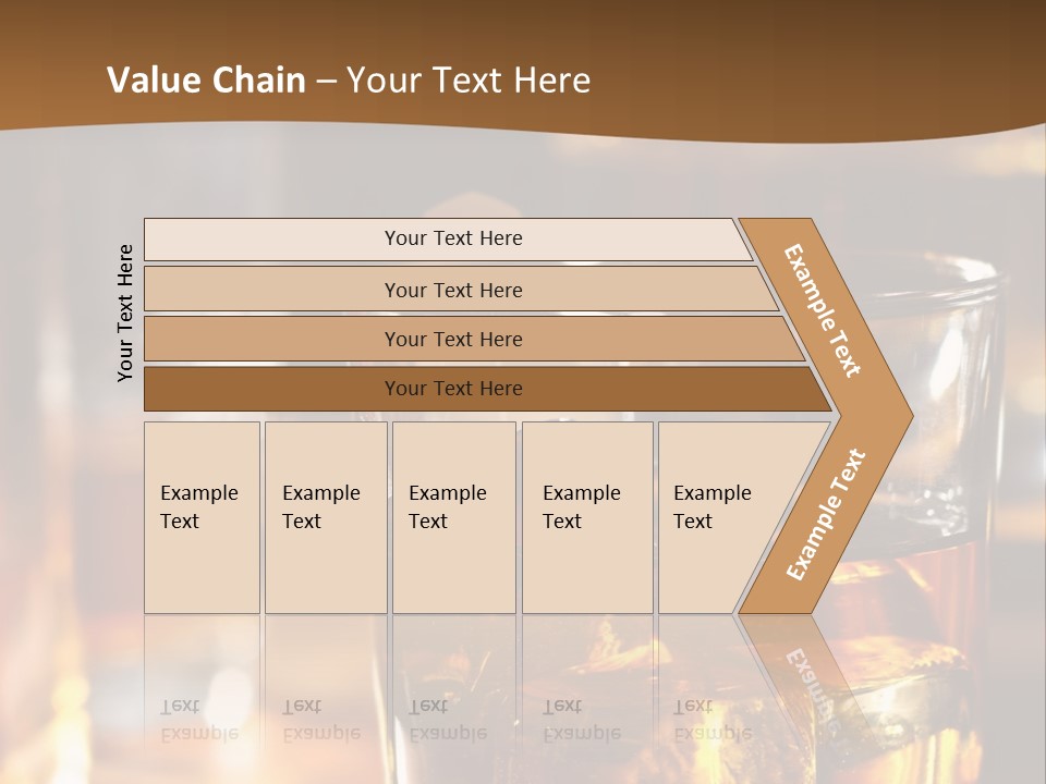 A Glass Of Whiskey With Ice On A Table PowerPoint Template