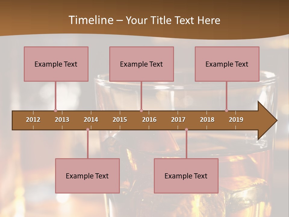 A Glass Of Whiskey With Ice On A Table PowerPoint Template