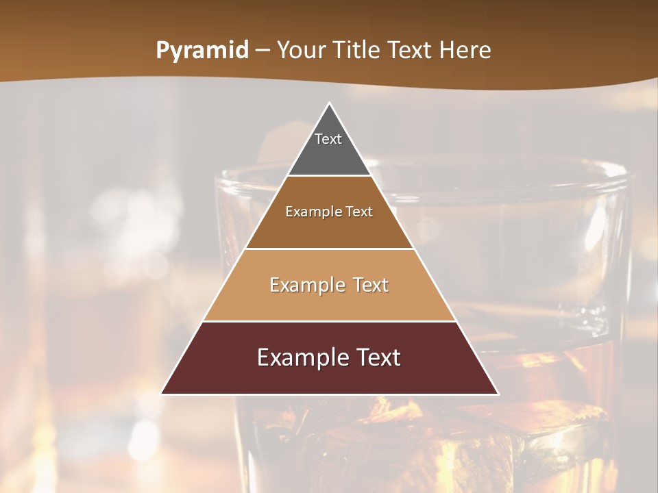 A Glass Of Whiskey With Ice On A Table PowerPoint Template