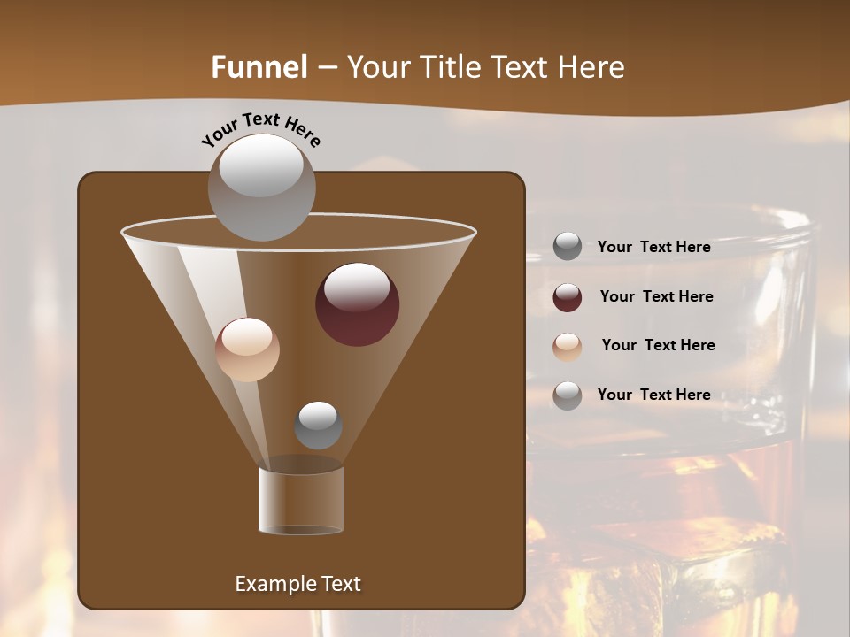 A Glass Of Whiskey With Ice On A Table PowerPoint Template