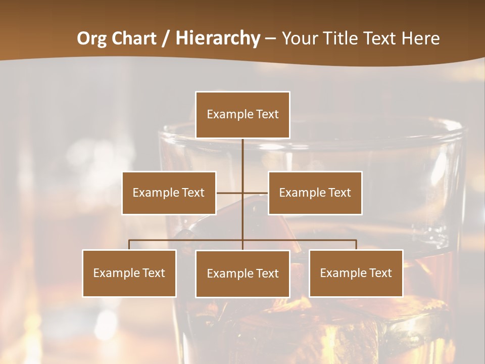A Glass Of Whiskey With Ice On A Table PowerPoint Template