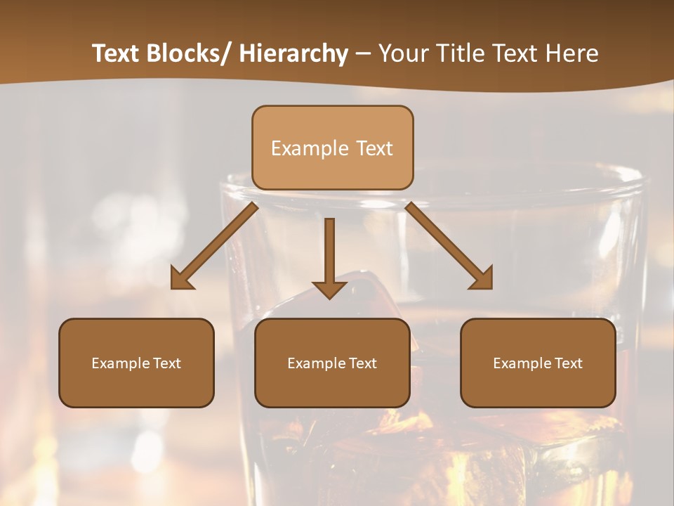 A Glass Of Whiskey With Ice On A Table PowerPoint Template
