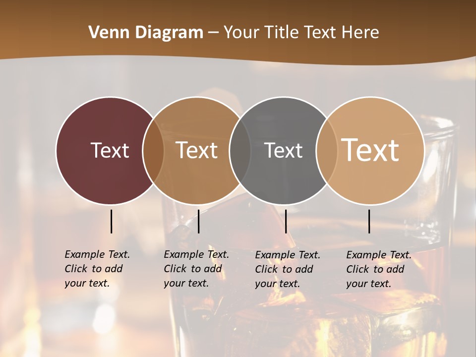 A Glass Of Whiskey With Ice On A Table PowerPoint Template