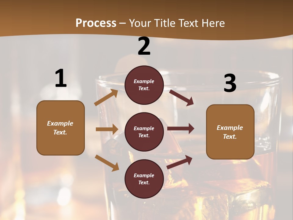 A Glass Of Whiskey With Ice On A Table PowerPoint Template