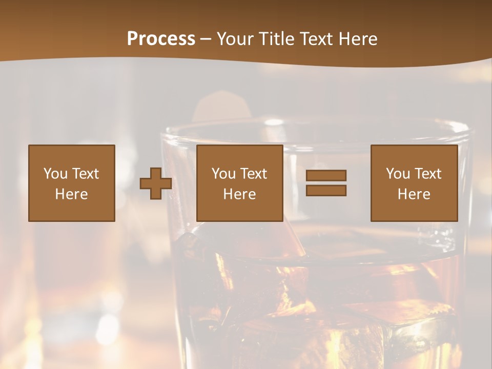 A Glass Of Whiskey With Ice On A Table PowerPoint Template