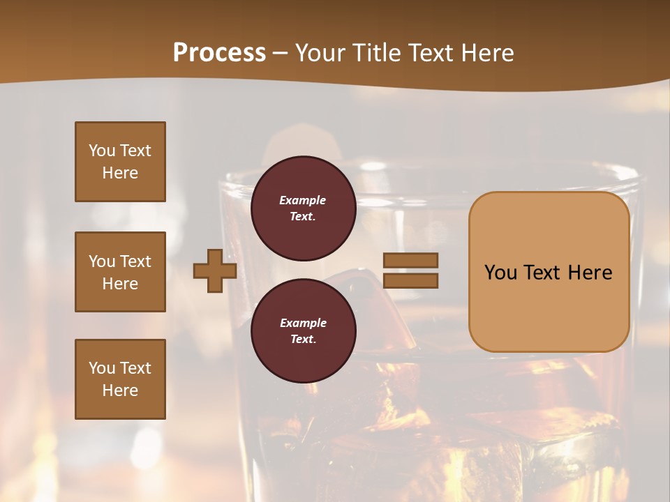 A Glass Of Whiskey With Ice On A Table PowerPoint Template