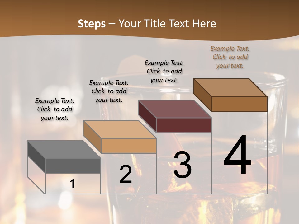A Glass Of Whiskey With Ice On A Table PowerPoint Template