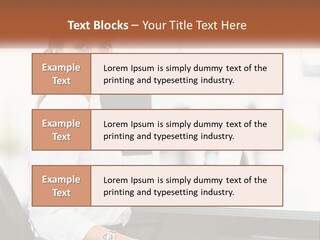 A Woman Sitting At A Desk With A Laptop PowerPoint Template