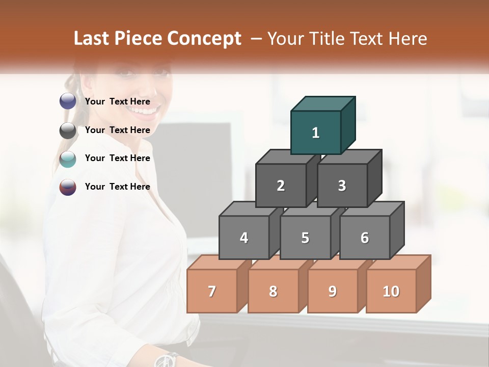 A Woman Sitting At A Desk With A Laptop PowerPoint Template