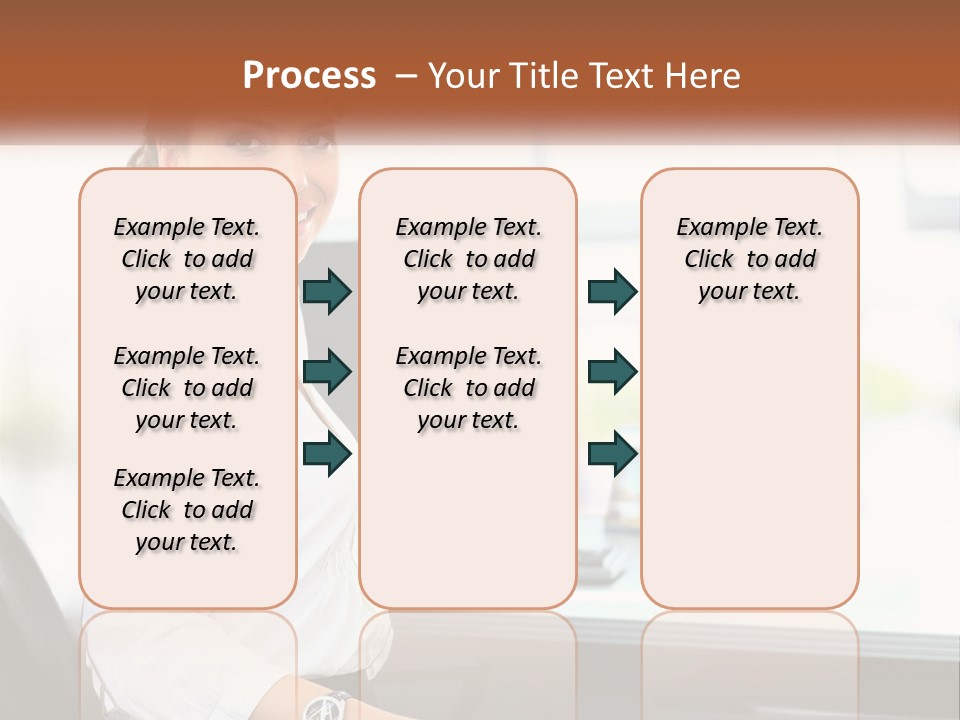 A Woman Sitting At A Desk With A Laptop PowerPoint Template