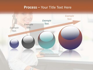 A Woman Sitting At A Desk With A Laptop PowerPoint Template