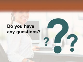 A Woman Sitting At A Desk With A Laptop PowerPoint Template