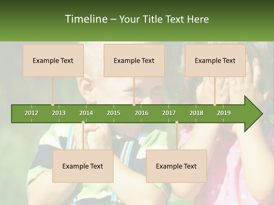 Two Young Children Covering Their Eyes With Their Hands PowerPoint Template